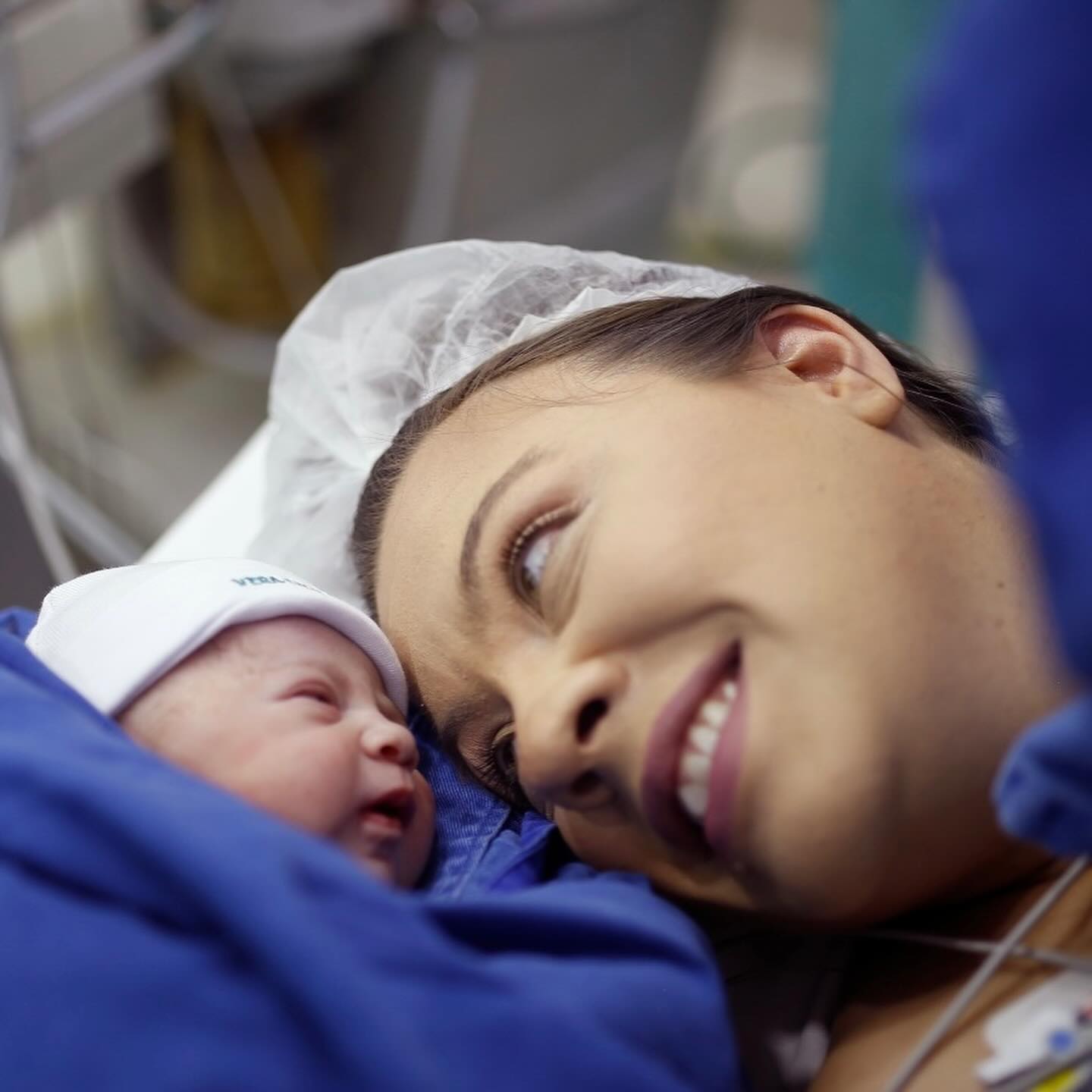 Newborn baby and mother