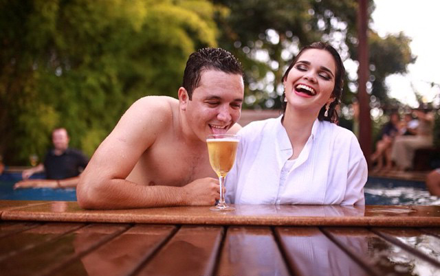 Photograph of newly engaged happy couple
