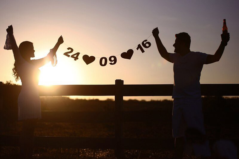 Photograph of newly engaged happy couple