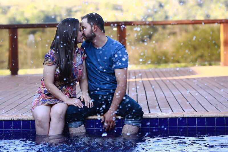 Photograph of newly engaged happy couple